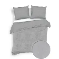 Zo! Home Dekbedovertrek Velluto Lava Grey - 240 x 200/220 cm