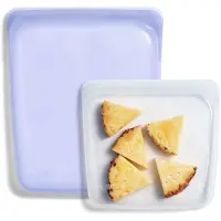 Stasher - Half Gallon en Sandwich Vershoudzak Assorti Set van 2 Stuks - Siliconen - Paars