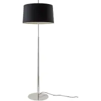 Santa & Cole Diana Vloerlamp Diana Mayor | Black linen | Satin nickel
