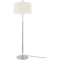 Santa & Cole Diana Vloerlamp Diana Mayor | White linen | Satin nickel