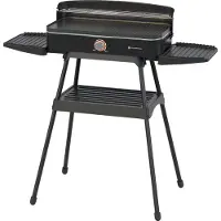 Kitchenbrothers Elektrische BBQ - Staand en Tafelmodel Barbecue - Tafelbarbecue - Anti-aanbaklaag - 24x50cm Grilloppervlak - 2200W - Zwart