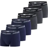 Jack & Jones Heren Boxershorts 6 Pack Basic Trunks Veelkleurig 3XL Katoenen Ondergoed Onderbroeken