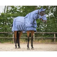 QHP Vliegendeken Collection Met Hals En Masker Blauw