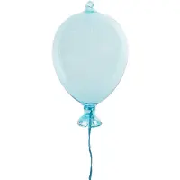 Clayre & Eef Decoratie Hanger Ballon Ø 7x14 cm Blauw Glas Blauw
