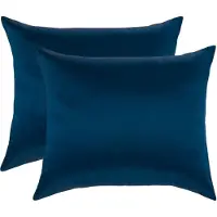 Silk Heaven 2x Zijden Kussensloop 80x80cm Blauw Hotelsluiting 19 Momme - Kussensloop set - Luxe Silk Kussensloop 100% moerbei zijde - Zijde kussensloop - - 80x80cm / Hotelsluiting