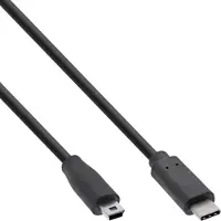 InLine USB 2.0 Cable, Type C male to Mini-B male (5pin), black, 1.5m