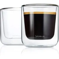 Blomus Nero geïsoleerd koffieglas, 2 stuks Transparant