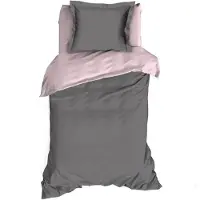 Romanette Dekbedovertrek Romanette Comtesse Antraciet Roze Flanel
