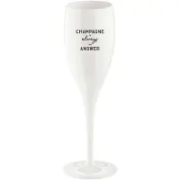 Koziol - Superglas Cheers No. 1 Champagneglas Champagne is the Answer - Kunststof - Wit