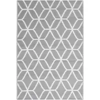 vidaXL Buitenkleed ARAKIL 140x200 cm polypropeen grijs