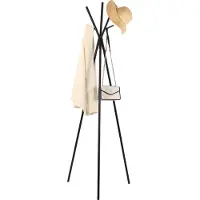 Behave Kapstok - Staand - Modern - Minimalistisch - Metaal - Zwart - 9 Haken - 170 cm