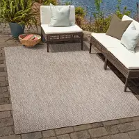 Muratap Uni binnen en buiten vloerkleed solid outdoor laagpolig tapijt beige 80x150 cm