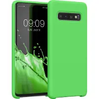 Kwmobile telefoonhoesje geschikt voor Samsung Galaxy S10 - Hoesje met siliconen coating - Smartphone case in limoengroen