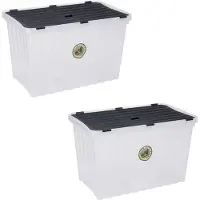 Bathroom Solutions 3x Stuks Opbergdozen/organizers met deksel - kunststof - 76 Liter - Opbergbox