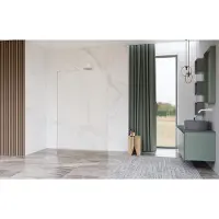 FortiFura Galeria Vrijstaande Inloopdouche - 120x200cm - Glas mat - antikalk - 8mm veiligheidsglas - wandsteunen - Wit mat SW927768 2x/SW797928