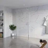 FortiFura Galeria Vrijstaande Inloopdouche - 90x200cm - Helder - antikalk - 8mm veiligheidsglas - 2 zijwanden 30cm - wandsteunen en hoekprofielen - Chroom SW927766 2x/SW797926/SW797909 2x/SW358024 2x