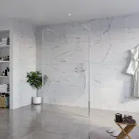 FortiFura Galeria Vrijstaande Inloopdouche - 120x200cm - Helder - antikalk - 8mm veiligheidsglas - 2 zijwanden 30cm - wandsteunen en hoekprofielen - Chroom SW927766 2x/SW797917/SW797909 2x/SW358024 2x