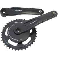 BBG crankstel alfa 1 38t, cranklengte 170mm. zwart, aluminium, spieloos. met disc