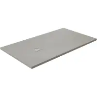 Luca Varess Classy douchebak 140 x 80 cm composietmarmer mat lichtgrijs rock structuur