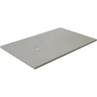 Luca Varess Classy douchebak 140 x 90 cm composietmarmer mat lichtgrijs rock structuur