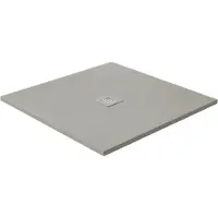 Luca Varess Classy douchebak 90 x 90 cm composietmarmer mat lichtgrijs rock structuur