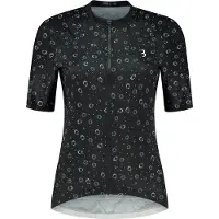 Bbb Cycling DonnaFit R - Duurzaam Fietsshirt Dames Korte Mouw - 15-25 °C - Ademend MTB en Wielrenshirt - 3 Achterzakken - Black Floral