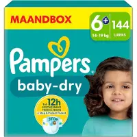 Pampers Baby-Dry Maat 6+ - 144 Luiers - 14kg-19kg