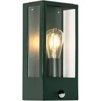 QAZQA Buiten wandlamp donker groen met bewegingsmelder IP44 - Rotterdam