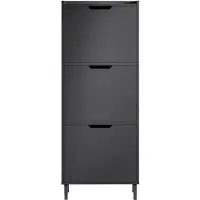 SoBuy Schoenenkast met 3 Kleppen - 50 x 19 x 129 cm - Antraciet