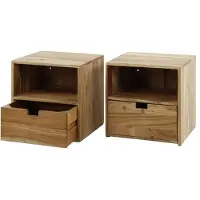 Hoyz nachtkastje set-2 xs hangend flat massief acacia naturel