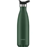 FLASKE Sports Bottle - Moss - RVS Drinkfles van 500ML- Geschikt als waterfles, thermosfles en thermoskan