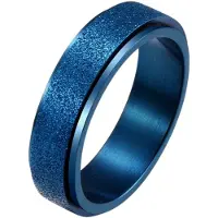 Despora - Anxiety Ring - (Glitter) - Stress Ring - Fidget Ring - Draaibare Ring - Spinning Ring - Spinner Ring - Blauw - (16.75 mm / maat 53)