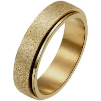 Despora - Anxiety Ring - (Glitter) - Stress Ring - Fidget Ring - Draaibare Ring - Spinning Ring - Spinner Ring - Goudkleurig RVS - (18.25 mm / maat 57)
