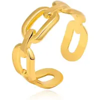 Cilla Jewels Damesring met Ovale Schakels - Verstelbaar