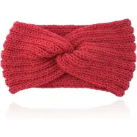 LGT JWLS Gebreide Hoofdband met Kruisknoop - Houdt Oren Warm - Rood