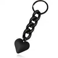 LGT JWLS Sleutelhanger 4 grote Schakels & Hart - Zwart