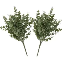 DK Design Kunstbloem Eucalyptus tak - 2x - 47 cm - groen - bundel/bosje - Kunst zijdebloemen