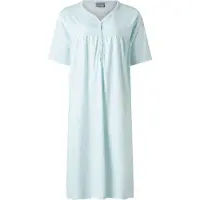 Lunatex - dames nachthemd 224160 - korte mouw - turquoise - maat S