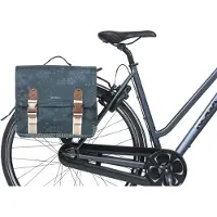 Basil bohème dubbele fietstas - groen, waterafstotend, 35l, mik-systeem