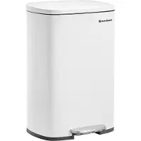 Hoppa! - Vuilnisemmer - 50 liter - Stalen pedaalemmer – Kunststof binnenemmer – Softclose deksel - Wit