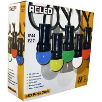 Reled Prikkabel - 20m - 20 fittingen E27 - 25W - IP44 (excl. lampjes)