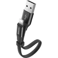 Baseus - Nimble - platte kabel USB/Lightning kabel met houder 2A 0,23M zwart - (CALMBJ-B01)