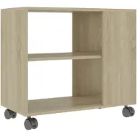 vidaXL Bijzettafel 70x35x60,5 cm bewerkt hout sonoma eikenkleurig