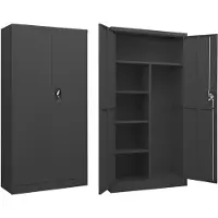 vidaXL Lockerkast 90x40x180 cm staal antracietkleurig