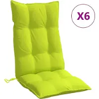vidaXL Stoelkussens 6 st hoge rug oxford stof heldergroen