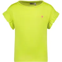 Like Flo metallic T-shirt lichtgroen metallic Meisjes Viscose Ronde hals - maat 140