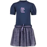 B.NOSY Meisjes jurk mesh - Victoria - Navy blauw. Maat 140
