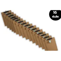 Merkloos 16x Klemborden - Klemborden A4 - Klemborden hout A4 31 x 22 x 1.5 cm