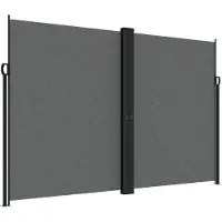 vidaXL Tuinscherm uittrekbaar 220x1200 cm antracietkleurig