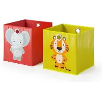 Vicco Opvouwbare box – 30 x 30 cm Set van 2 Rood/Geel